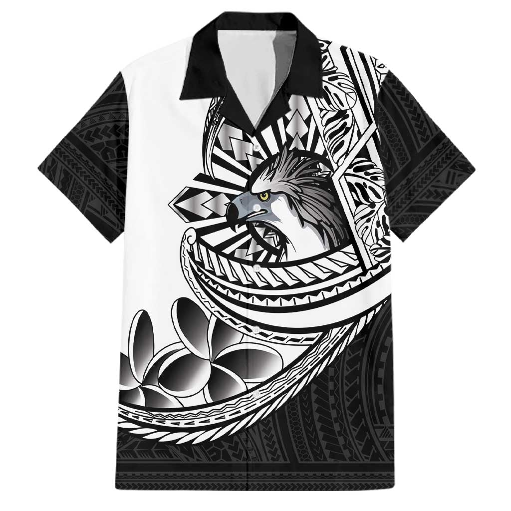 Philippines Eagle Sun Family Matching Puletasi and Hawaiian Shirt Filipino Agila Polynesian Tattoo Black Color