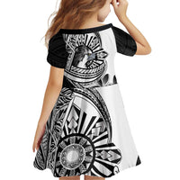 Philippines Eagle Sun Family Matching Tank Maxi Dress and Hawaiian Shirt Filipino Agila Polynesian Tattoo Black Color