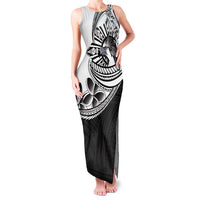 Philippines Eagle Sun Family Matching Tank Maxi Dress and Hawaiian Shirt Filipino Agila Polynesian Tattoo Black Color