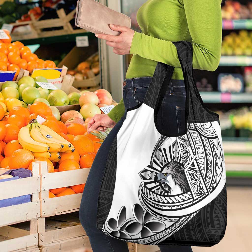 Philippines Eagle Sun Grocery Bag Filipino Agila Polynesian Tattoo Black Color