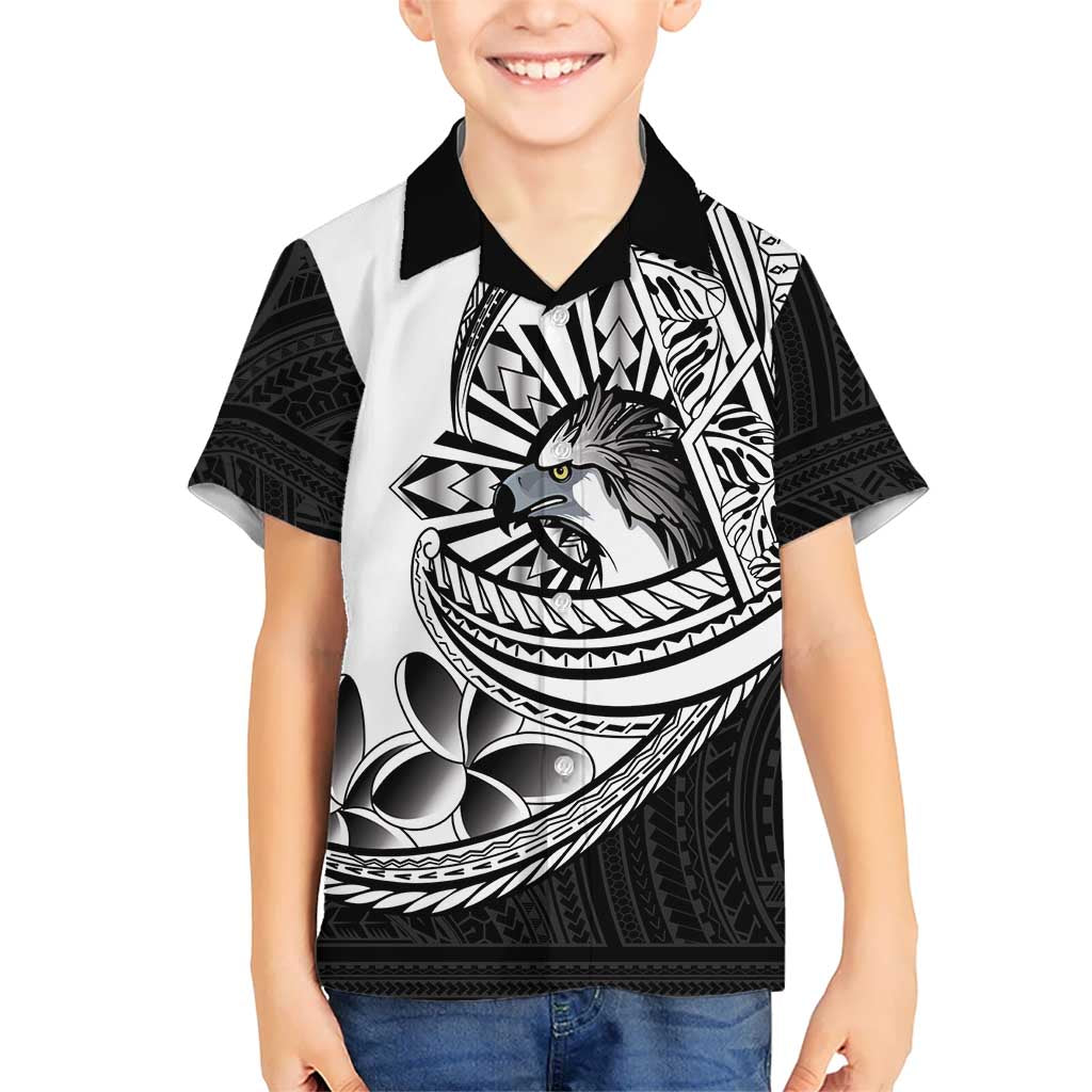 Philippines Eagle Sun Kid Hawaiian Shirt Filipino Agila Polynesian Tattoo Black Color
