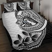 Philippines Eagle Sun Quilt Bed Set Filipino Agila Polynesian Tattoo Black Color