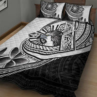 Philippines Eagle Sun Quilt Bed Set Filipino Agila Polynesian Tattoo Black Color
