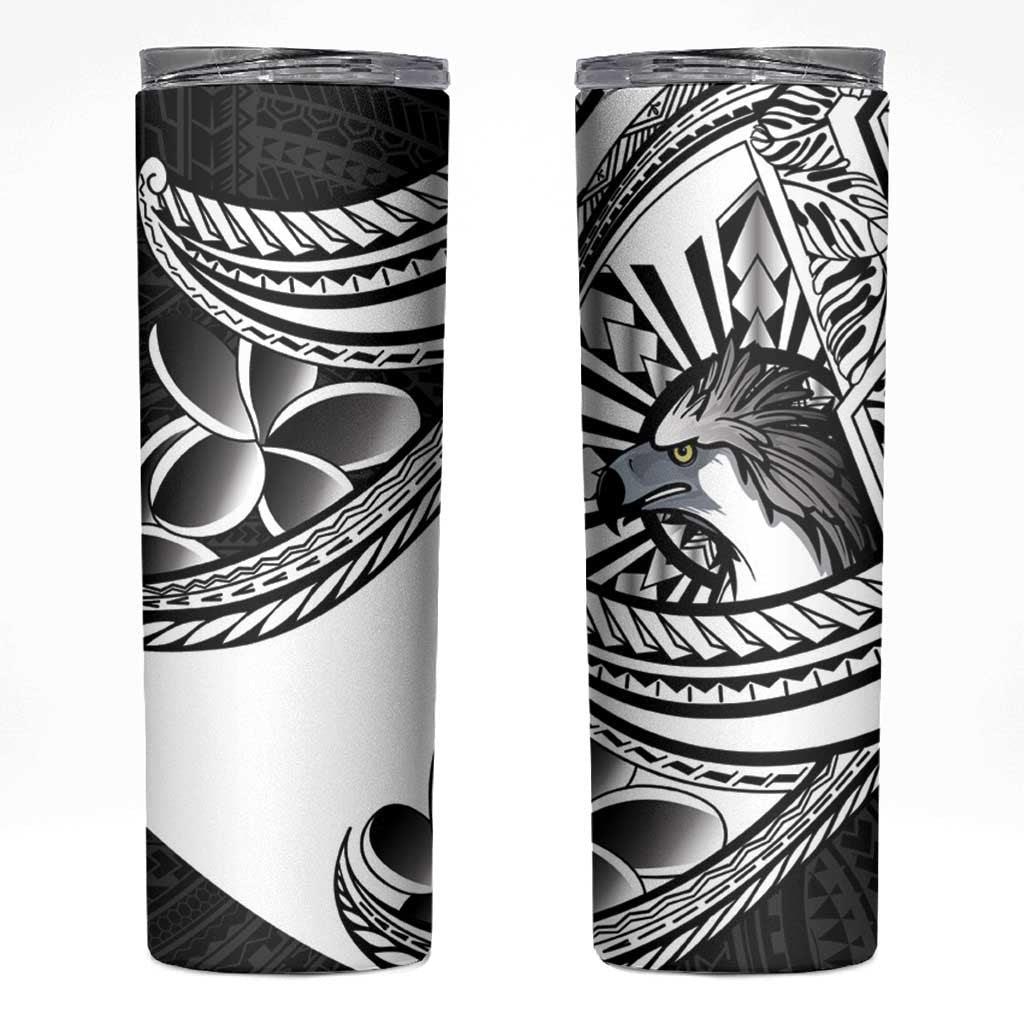 Philippines Eagle Sun Skinny Tumbler Filipino Agila Polynesian Tattoo Black Color