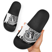 Philippines Eagle Sun Slide Sandals Filipino Agila Polynesian Tattoo Black Color LT14 - Polynesian Pride