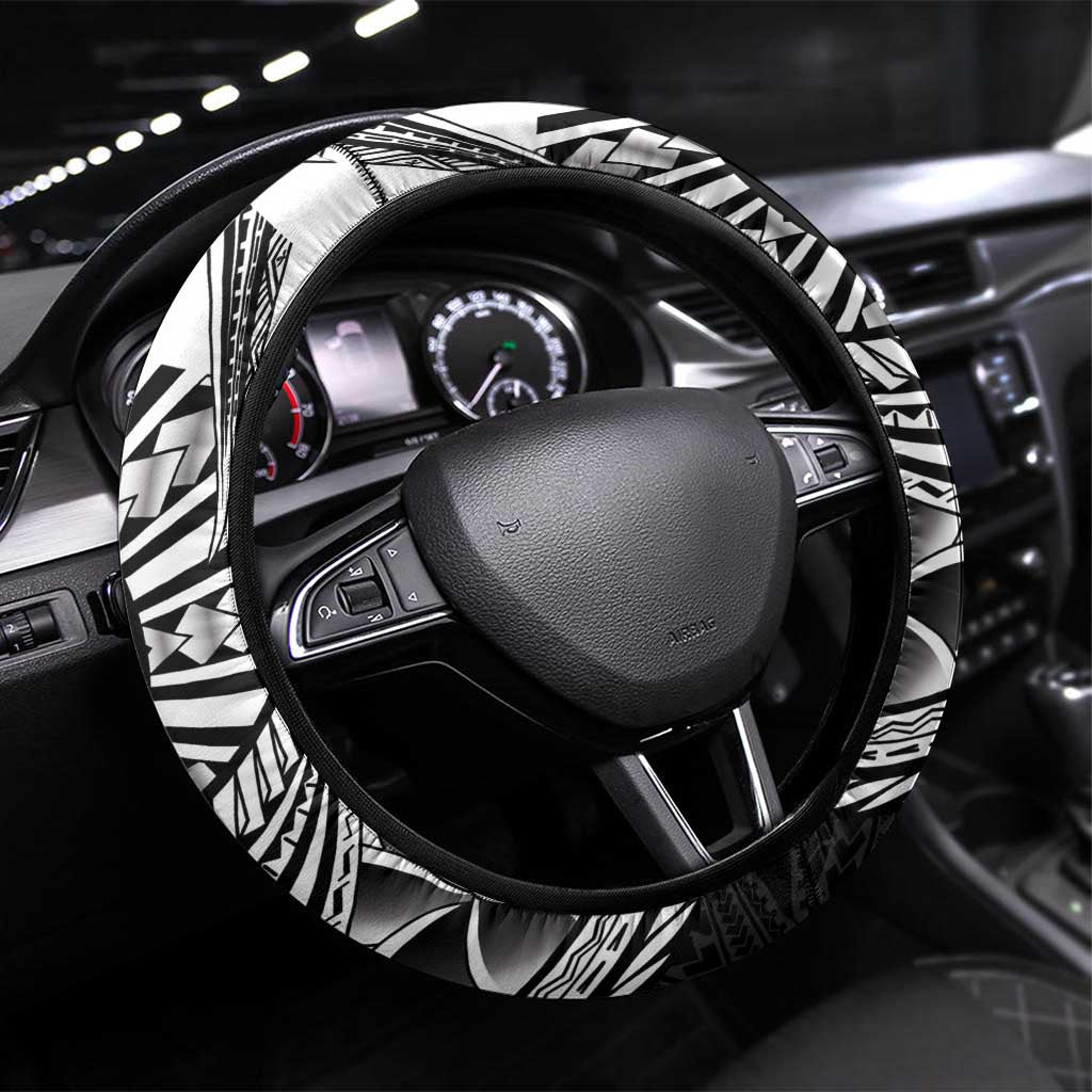Philippines Eagle Sun Steering Wheel Cover Filipino Agila Polynesian Tattoo Black Color
