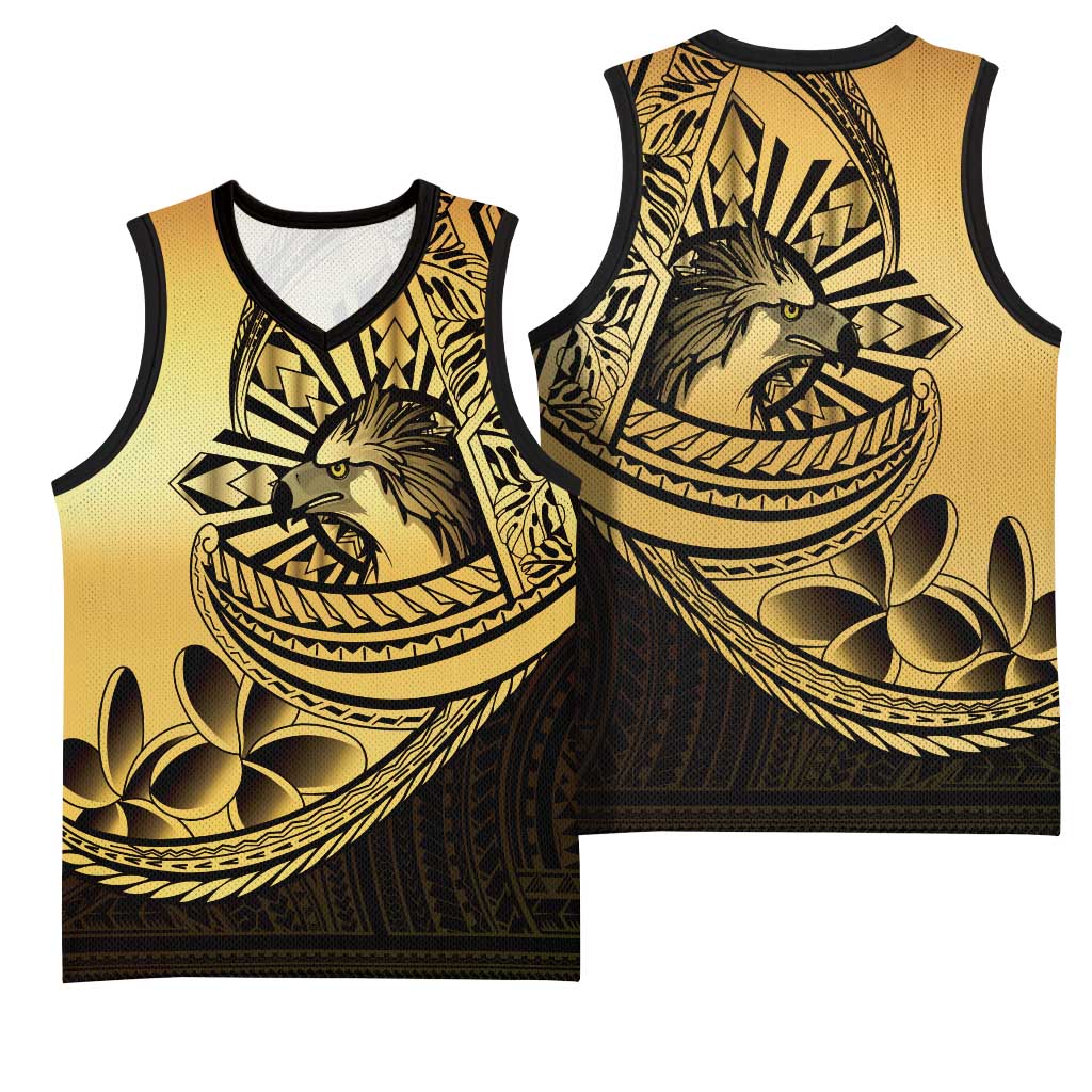 Philippines Eagle Sun Basketball Jersey Filipino Agila Polynesian Tattoo Gold Color