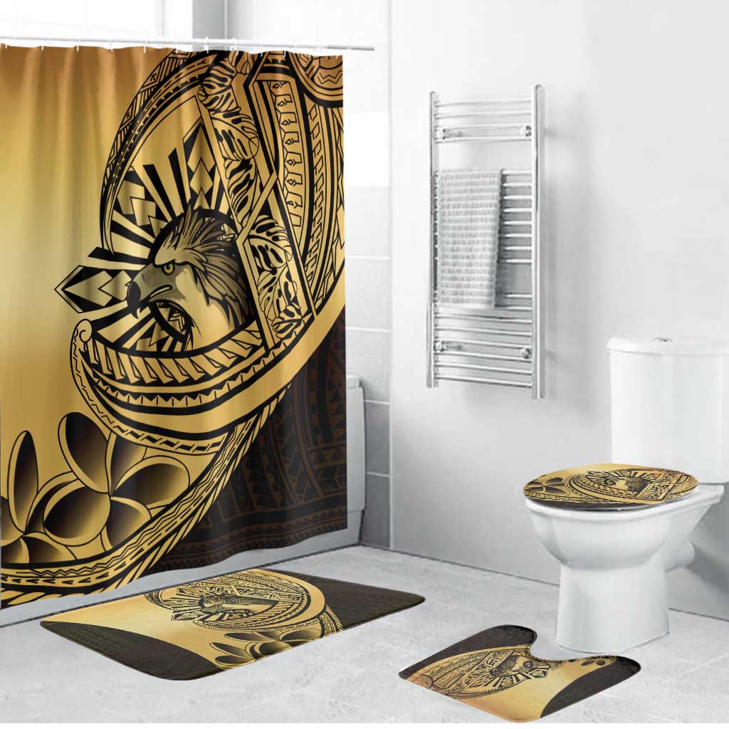 Philippines Eagle Sun Bathroom Set Filipino Agila Polynesian Tattoo Gold Color