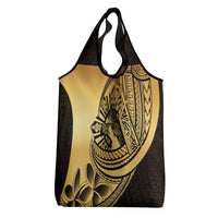 Philippines Eagle Sun Grocery Bag Filipino Agila Polynesian Tattoo Gold Color