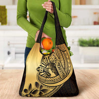 Philippines Eagle Sun Grocery Bag Filipino Agila Polynesian Tattoo Gold Color