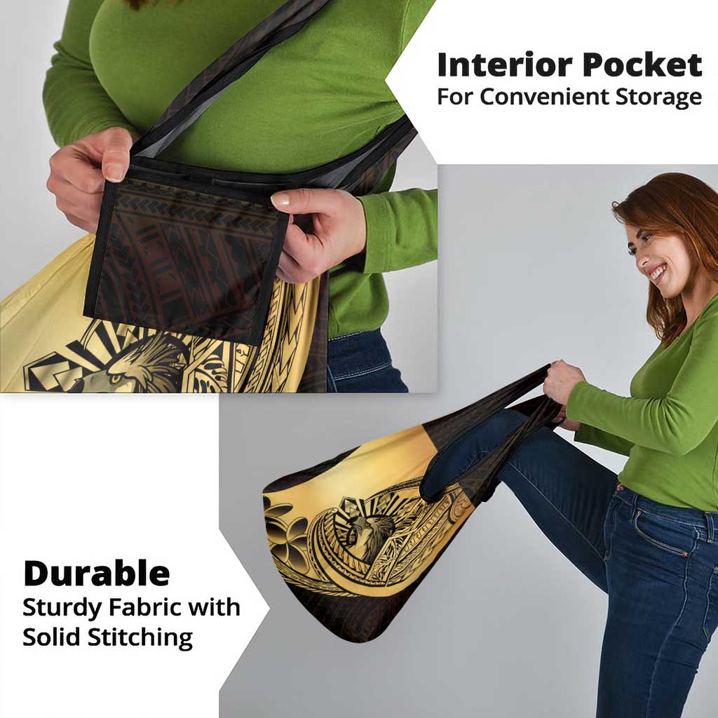 Philippines Eagle Sun Grocery Bag Filipino Agila Polynesian Tattoo Gold Color