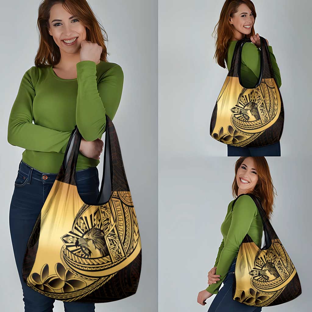 Philippines Eagle Sun Grocery Bag Filipino Agila Polynesian Tattoo Gold Color