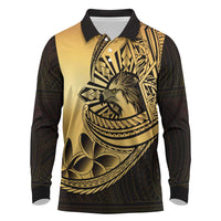 Philippines Eagle Sun Long Sleeve Polo Shirt Filipino Agila Polynesian Tattoo Gold Color LT14 Gold - Polynesian Pride