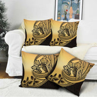 Philippines Eagle Sun Pillow Cover Filipino Agila Polynesian Tattoo Gold Color