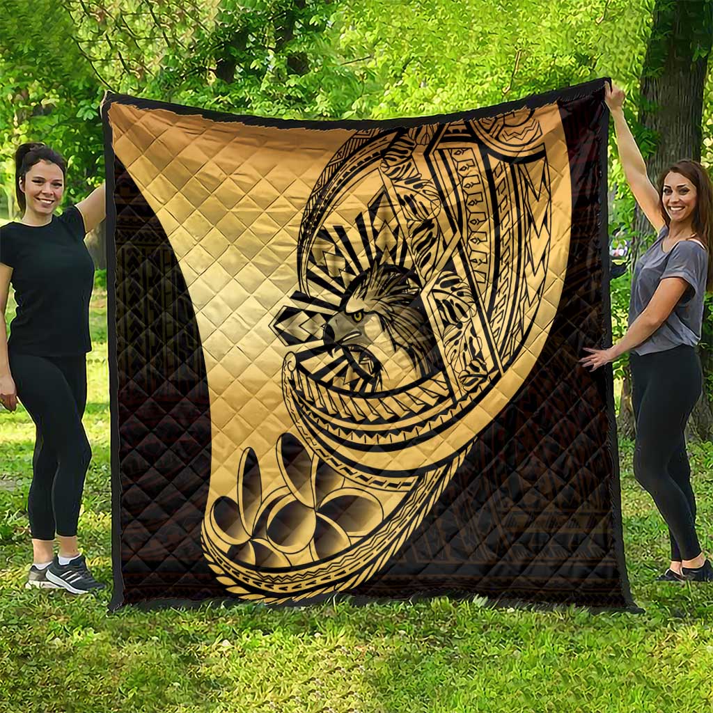 Philippines Eagle Sun Quilt Filipino Agila Polynesian Tattoo Gold Color