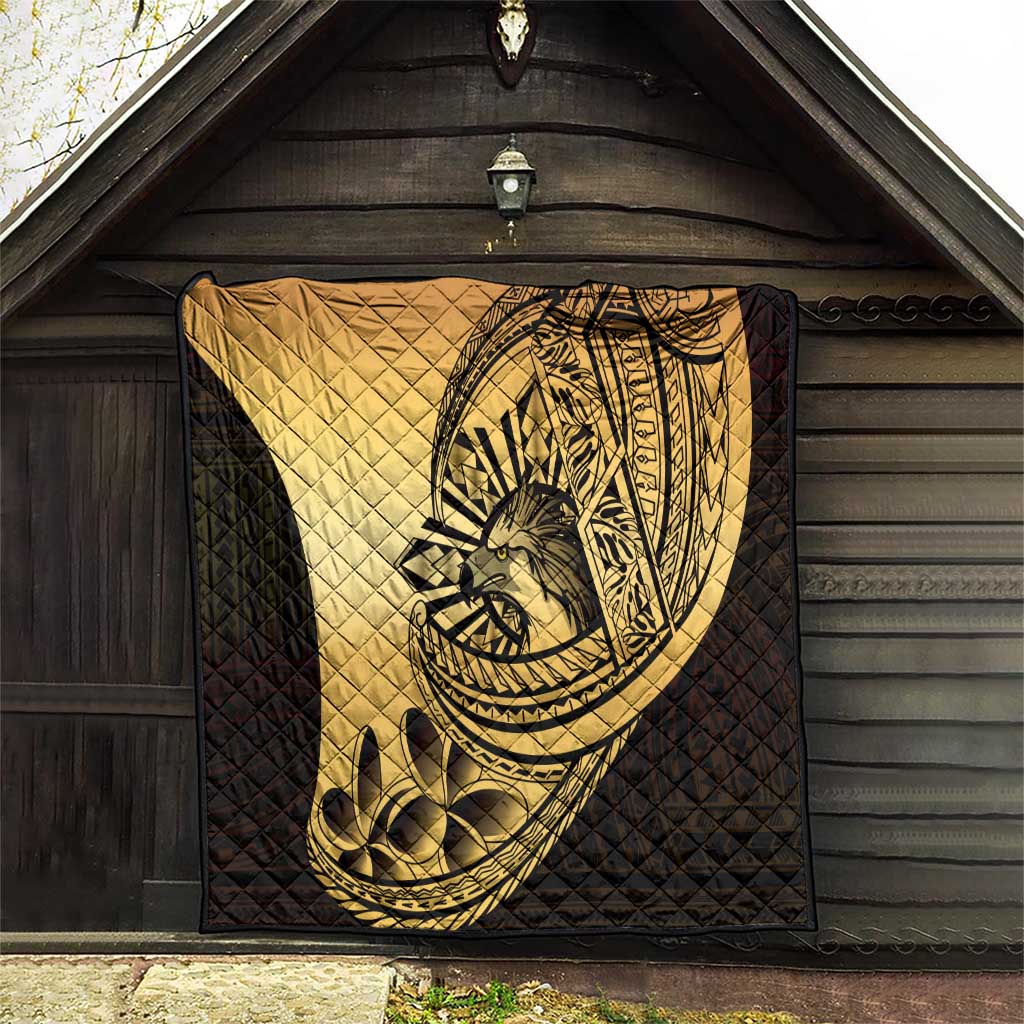Philippines Eagle Sun Quilt Filipino Agila Polynesian Tattoo Gold Color