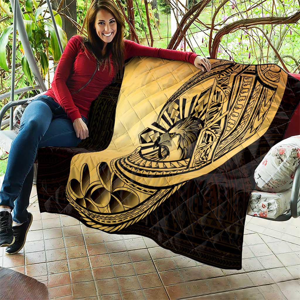 Philippines Eagle Sun Quilt Filipino Agila Polynesian Tattoo Gold Color
