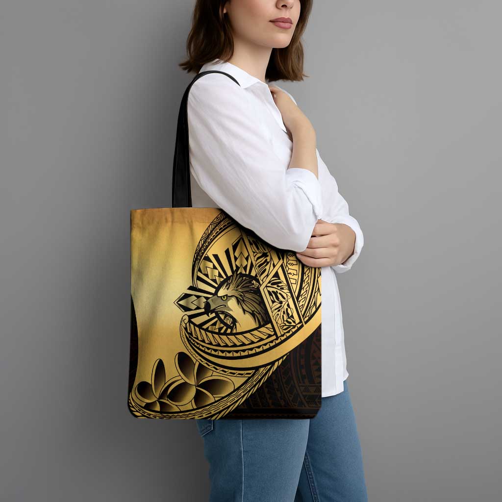 Philippines Eagle Sun Tote Bag Filipino Agila Polynesian Tattoo Gold Color