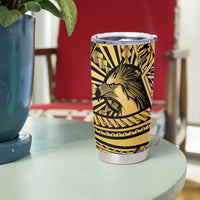 Philippines Eagle Sun Tumbler Cup Filipino Agila Polynesian Tattoo Gold Color