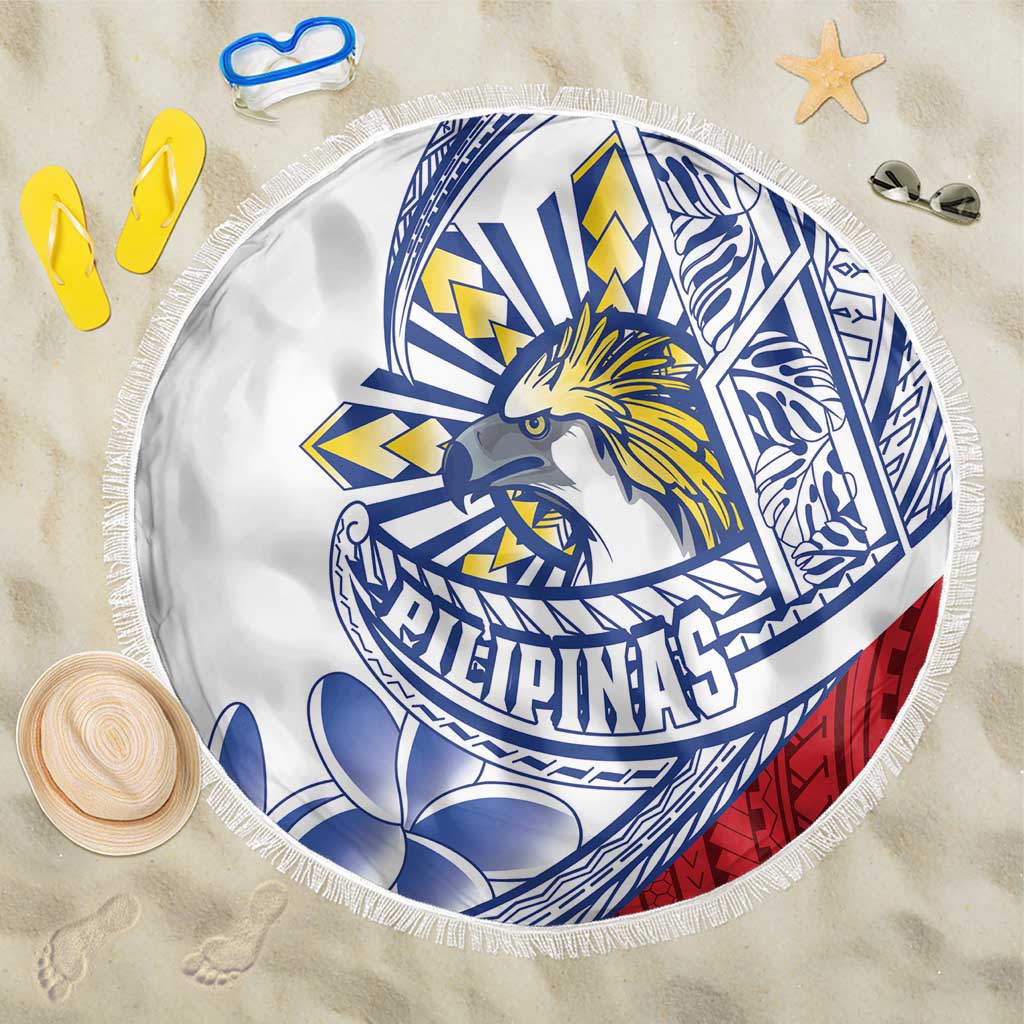 Philippines Eagle Sun Beach Blanket Filipino Agila Polynesian Tattoo Flag Color LT14 One Size 150cm Red - Polynesian Pride