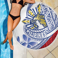 Philippines Eagle Sun Beach Blanket Filipino Agila Polynesian Tattoo Flag Color LT14 - Polynesian Pride