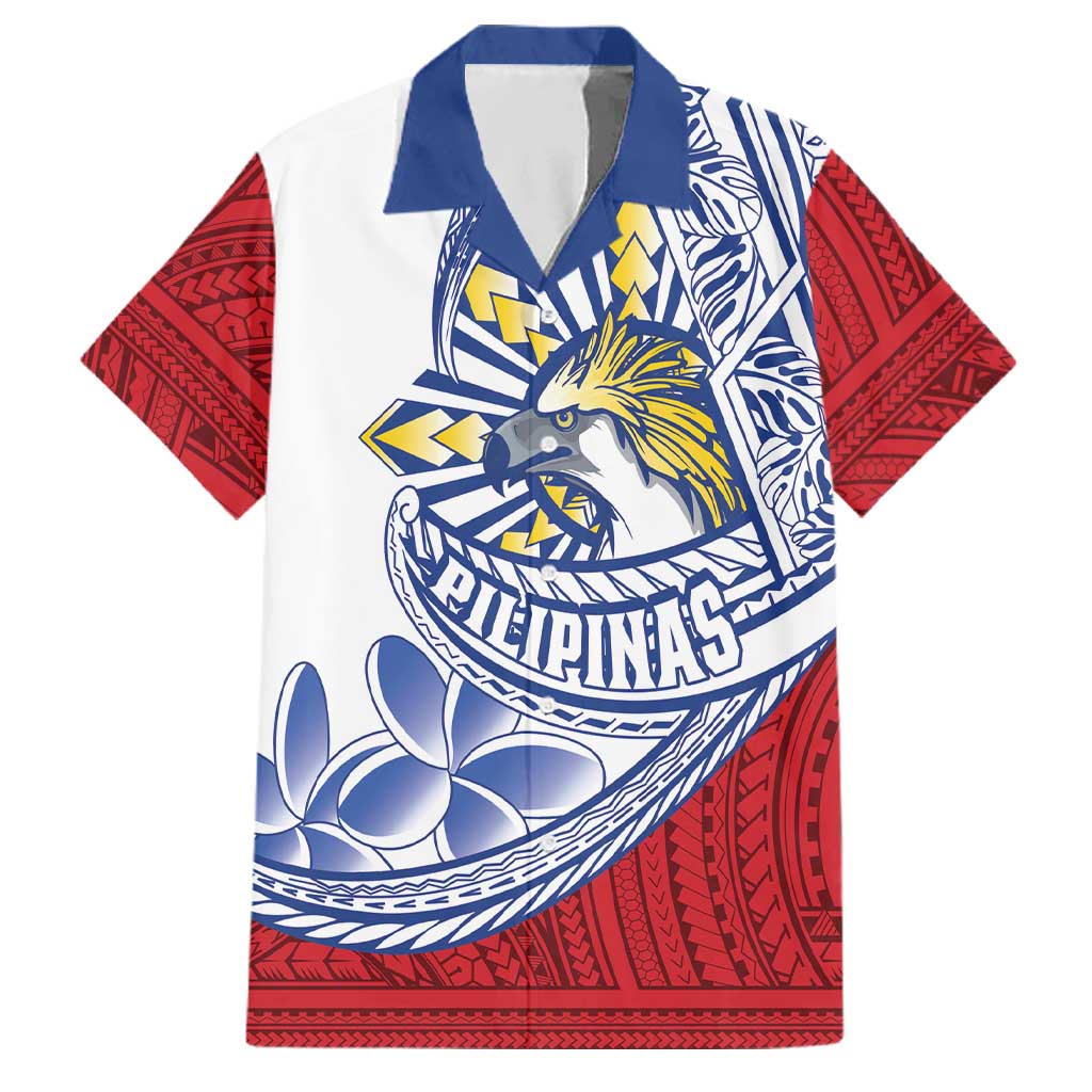 Philippines Eagle Sun Family Matching Long Sleeve Bodycon Dress and Hawaiian Shirt Filipino Agila Polynesian Tattoo Flag Color LT14 Dad's Shirt - Short Sleeve Red - Polynesian Pride