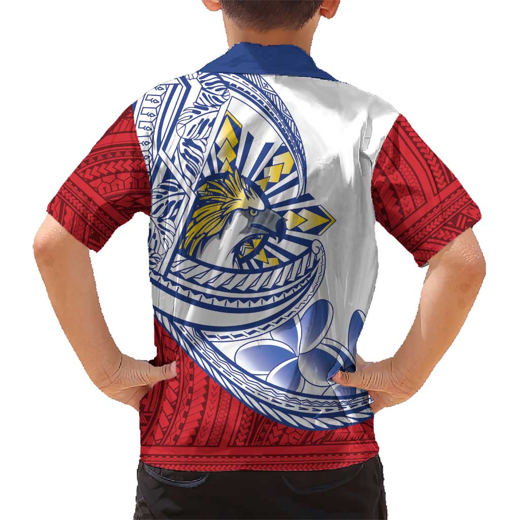 Philippines Eagle Sun Family Matching Mermaid Dress and Hawaiian Shirt Filipino Agila Polynesian Tattoo Flag Color LT14 - Polynesian Pride