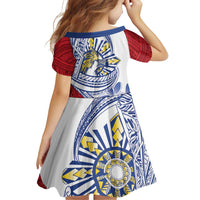 Philippines Eagle Sun Family Matching Summer Maxi Dress and Hawaiian Shirt Filipino Agila Polynesian Tattoo Flag Color LT14 - Polynesian Pride