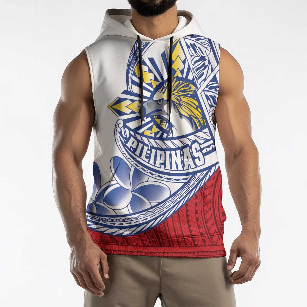 Philippines Eagle Sun Sleeveless Hoodie Filipino Agila Polynesian Tattoo Flag Color LT14 - Polynesian Pride