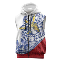 Philippines Eagle Sun Sleeveless Zip Hoodie Filipino Agila Polynesian Tattoo Flag Color LT14 Red - Polynesian Pride