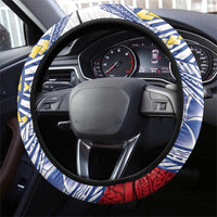 Philippines Eagle Sun Steering Wheel Cover Filipino Agila Polynesian Tattoo Flag Color