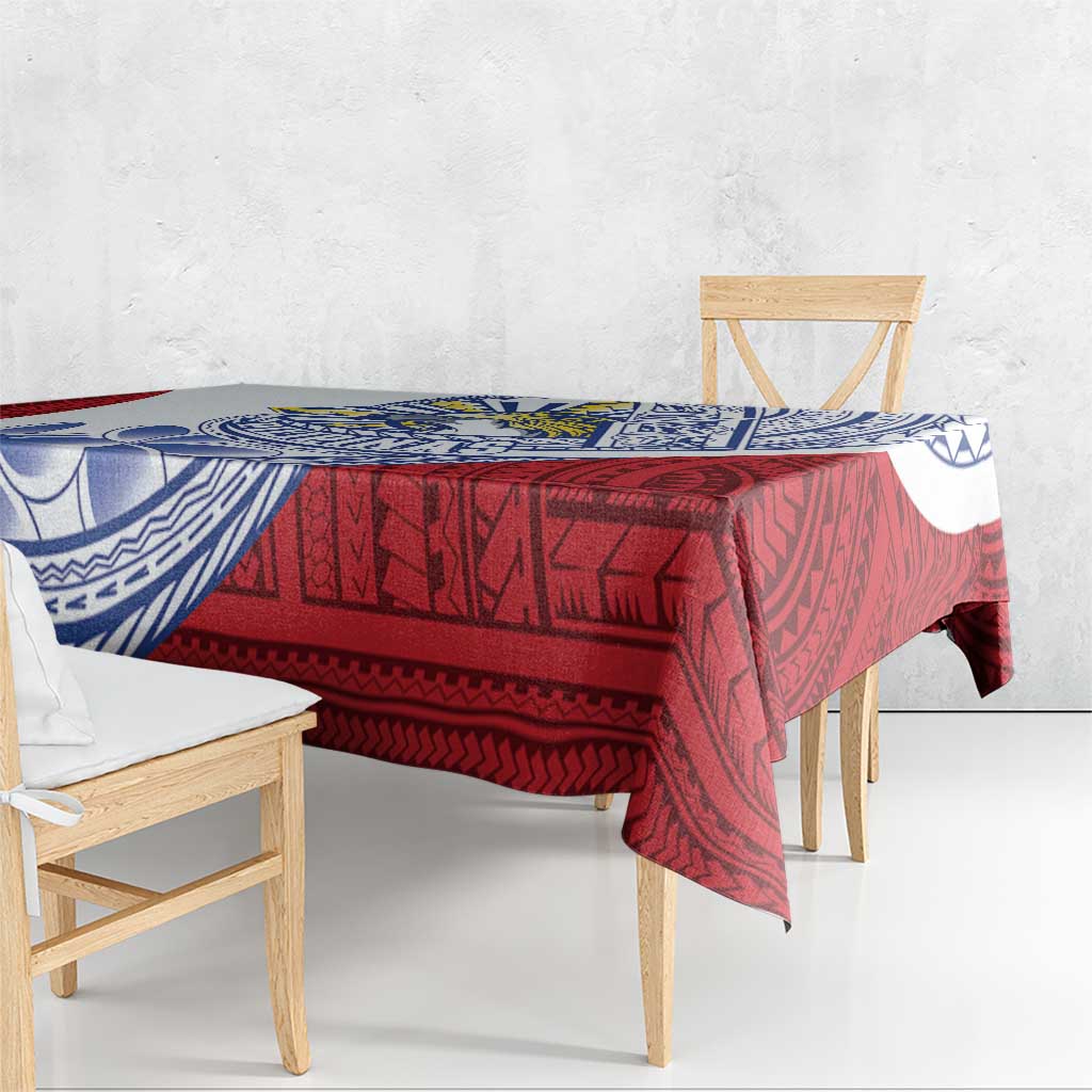 Philippines Eagle Sun Tablecloth Filipino Agila Polynesian Tattoo Flag Color