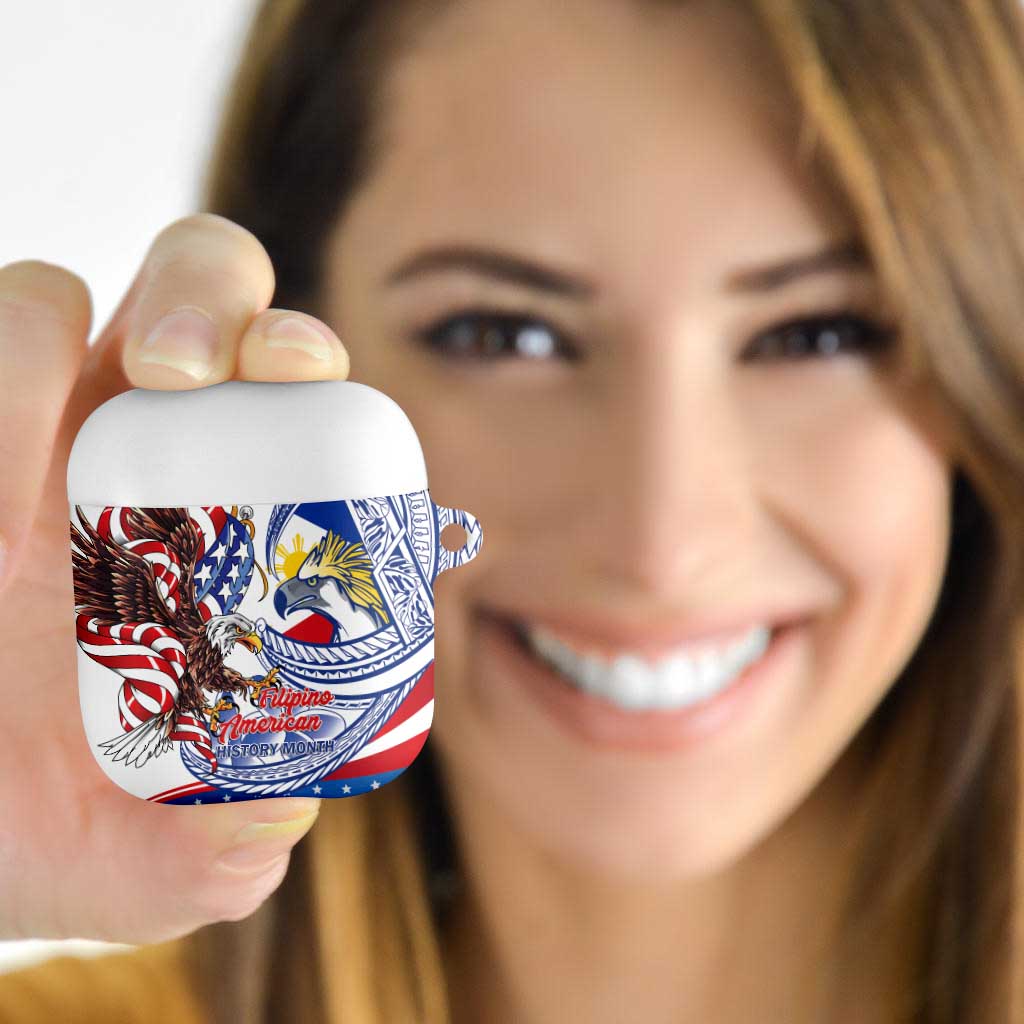 Filipino American History Month AirPods Case Philippines Agila USA Eagle Mix Flag