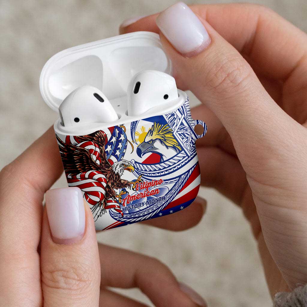 Filipino American History Month AirPods Case Philippines Agila USA Eagle Mix Flag