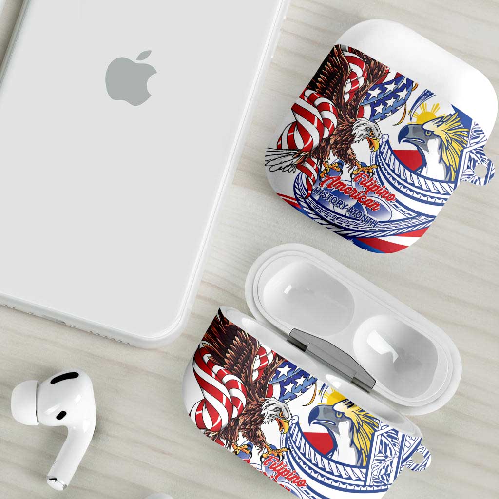 Filipino American History Month AirPods Case Philippines Agila USA Eagle Mix Flag