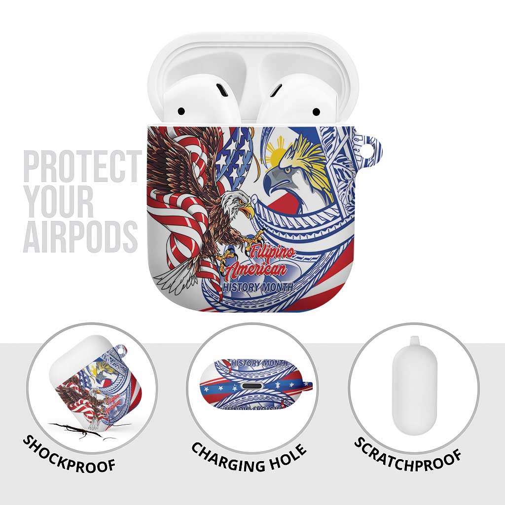 Filipino American History Month AirPods Case Philippines Agila USA Eagle Mix Flag