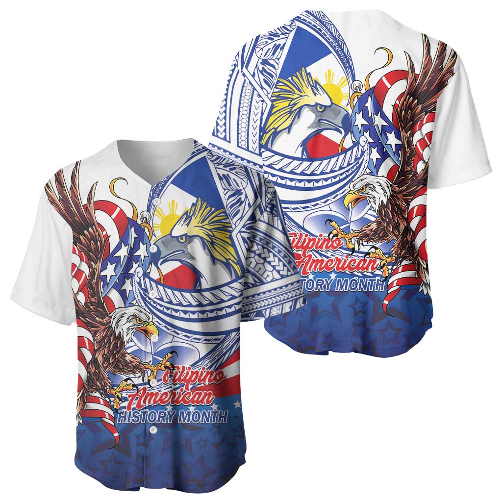 Filipino American History Month Baseball Jersey Philippines Agila USA Eagle Mix Flag LT14 - Polynesian Pride