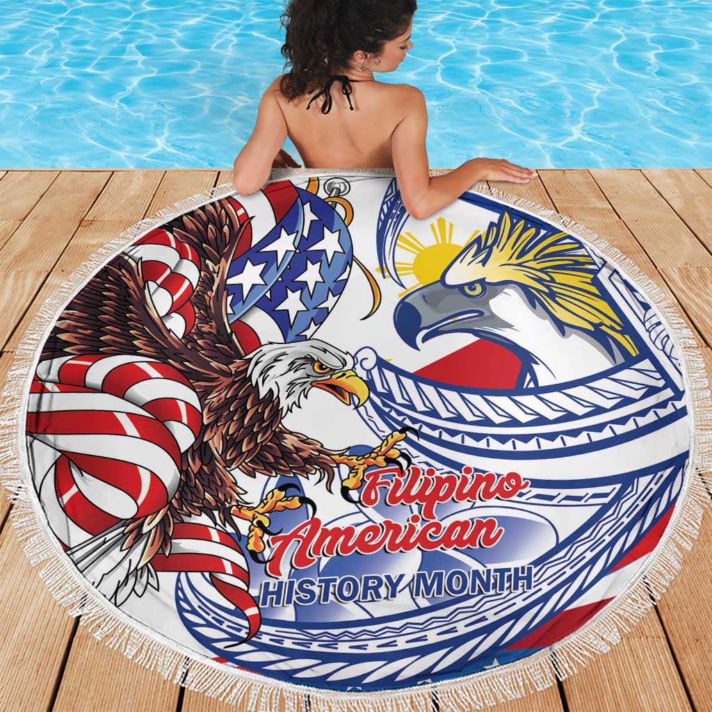 Filipino American History Month Beach Blanket Philippines Agila USA Eagle Mix Flag