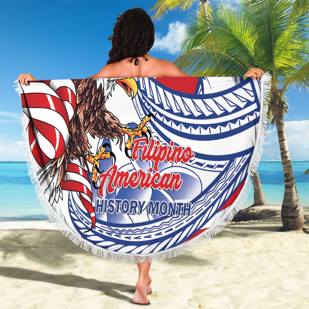 Filipino American History Month Beach Blanket Philippines Agila USA Eagle Mix Flag