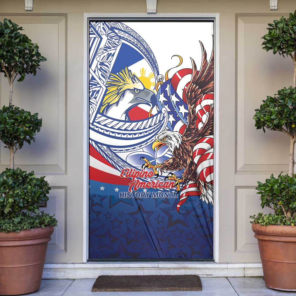 Filipino American History Month Door Cover Philippines Agila USA Eagle Mix Flag