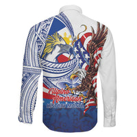 Filipino American History Month Family Matching Short Sleeve Bodycon Dress and Hawaiian Shirt Philippines Agila USA Eagle Mix Flag LT14 - Polynesian Pride