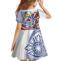 Filipino American History Month Family Matching Summer Maxi Dress and Hawaiian Shirt Philippines Agila USA Eagle Mix Flag LT14 - Polynesian Pride