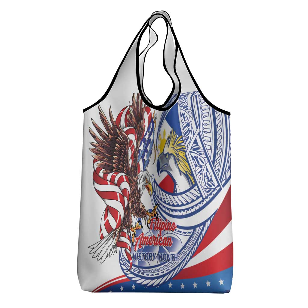 Filipino American History Month Grocery Bag Philippines Agila USA Eagle Mix Flag