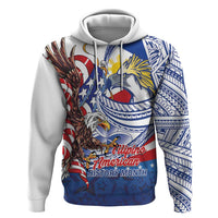 Filipino American History Month Hoodie Philippines Agila USA Eagle Mix Flag LT14 Pullover Hoodie Blue - Polynesian Pride