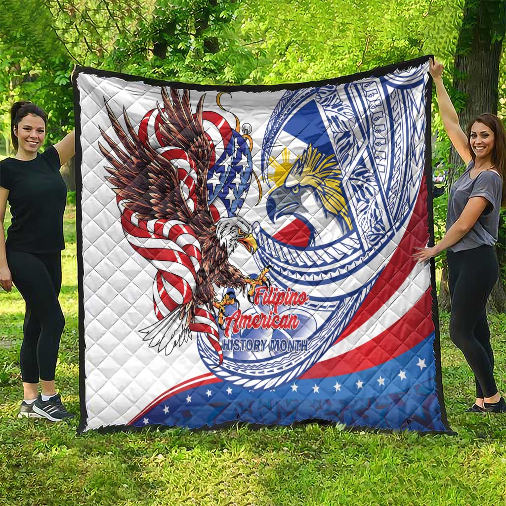 Filipino American History Month Quilt Philippines Agila USA Eagle Mix Flag LT14 - Polynesian Pride