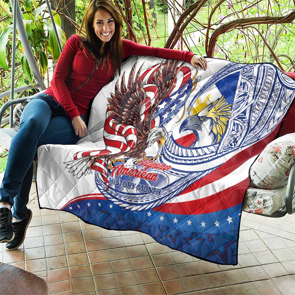 Filipino American History Month Quilt Philippines Agila USA Eagle Mix Flag LT14 - Polynesian Pride