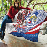 Filipino American History Month Quilt Philippines Agila USA Eagle Mix Flag LT14 - Polynesian Pride