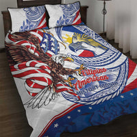 Filipino American History Month Quilt Bed Set Philippines Agila USA Eagle Mix Flag LT14 Blue - Polynesian Pride