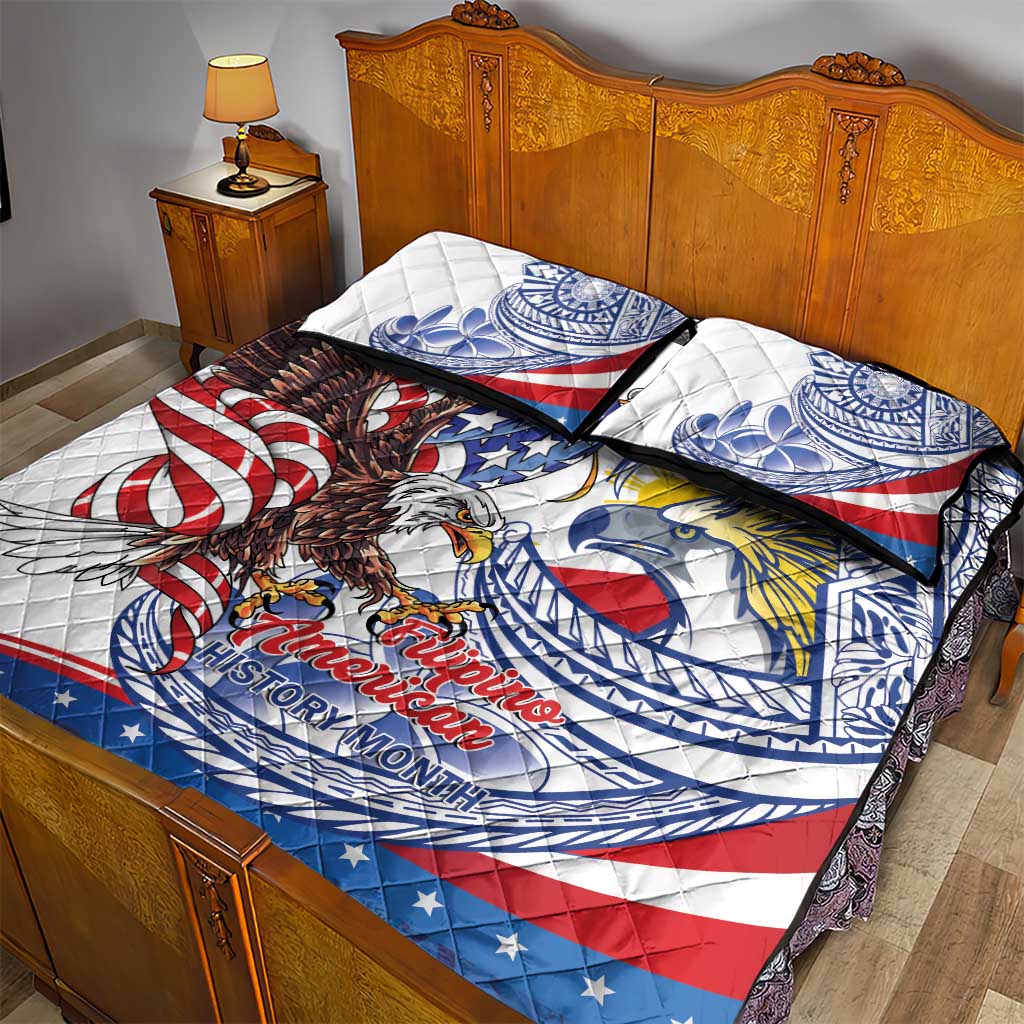Filipino American History Month Quilt Bed Set Philippines Agila USA Eagle Mix Flag LT14 - Polynesian Pride