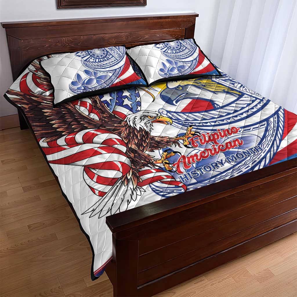 Filipino American History Month Quilt Bed Set Philippines Agila USA Eagle Mix Flag LT14 - Polynesian Pride